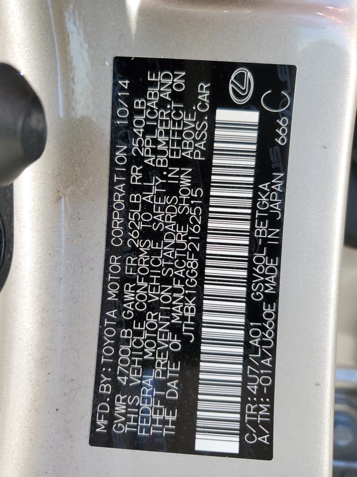 JTHBK1GG8F2162515 2015 Lexus Es 350