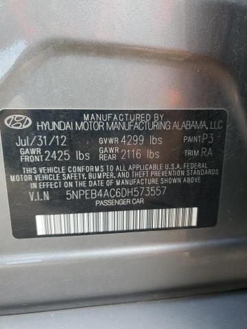 2013 Hyundai Sonata Gls VIN: 5NPEB4AC6DH573557 Lot: 53007214