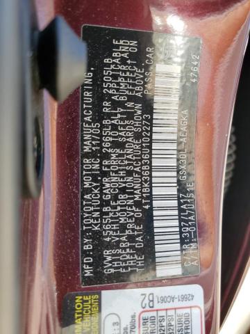 2020 TOYOTA AVALON L 4T1BK36B36U102273