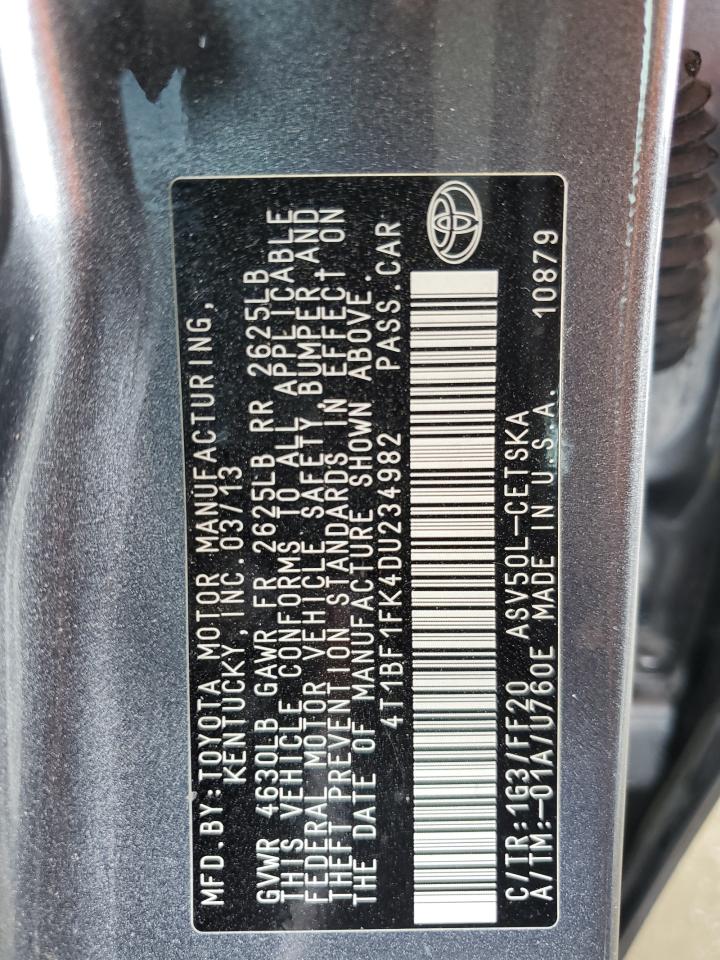 4T1BF1FK4DU234982 2013 Toyota Camry L