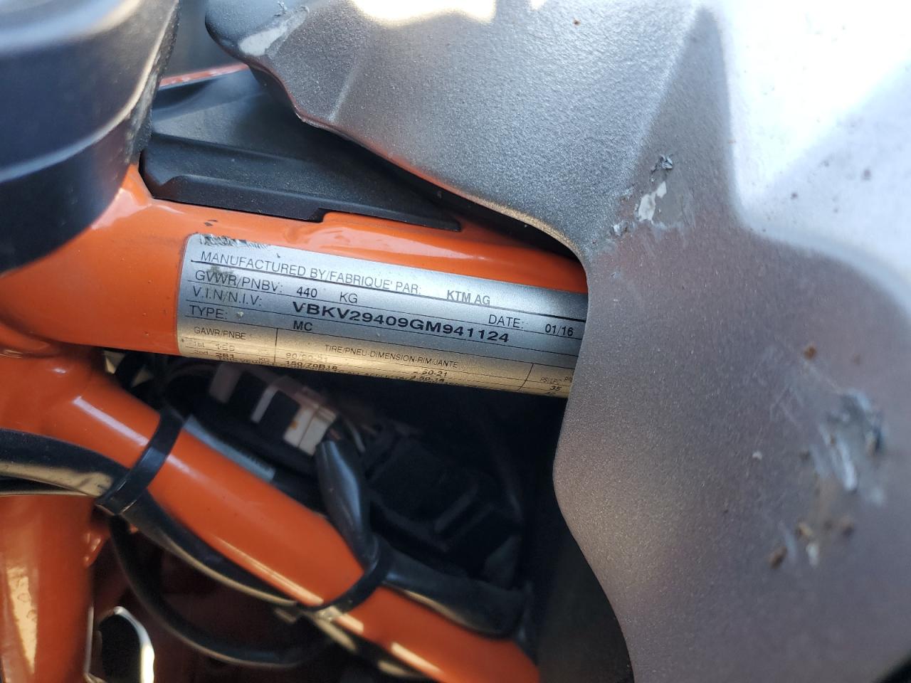 VBKV29409GM941124 2016 Ktm 1190 Adventure R