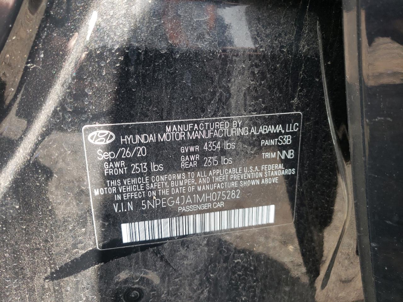 5NPEG4JA1MH075282 2021 Hyundai Sonata Se