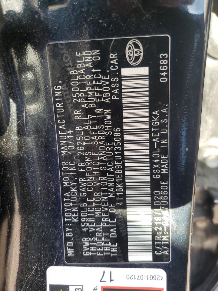 4T1BK1EB9EU135086 2014 Toyota Avalon Base