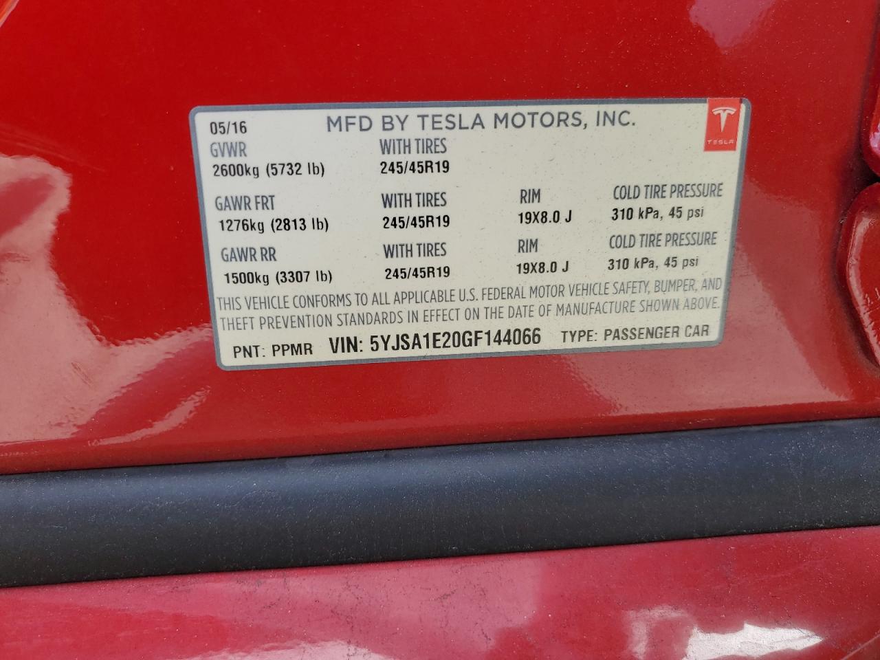 5YJSA1E20GF144066 2016 Tesla Model S