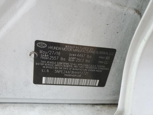 5NPE24AF8HH451721 2017 HYUNDAI SONATA - Image 12