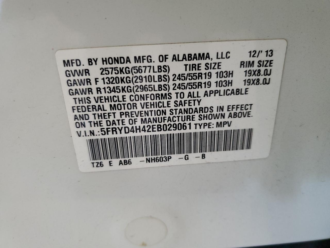 5FRYD4H42EB029061 2014 Acura Mdx Technology