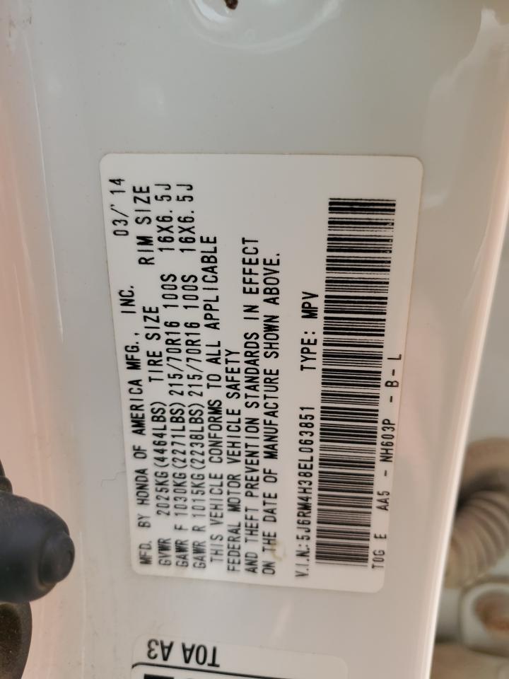 5J6RM4H38EL063851 2014 Honda Cr-V Lx