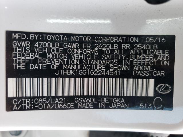 2016 LEXUS ES 350 - JTHBK1GG1G2244541