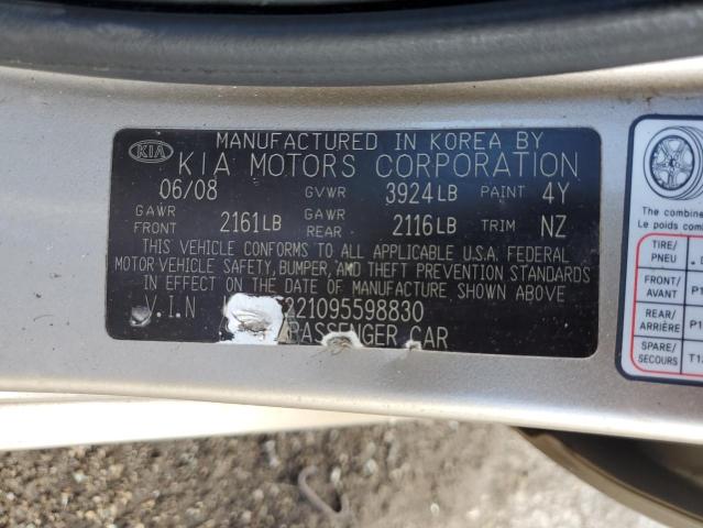 2009 Kia Spectra Ex VIN: KNAFE221095598830 Lot: 60206344