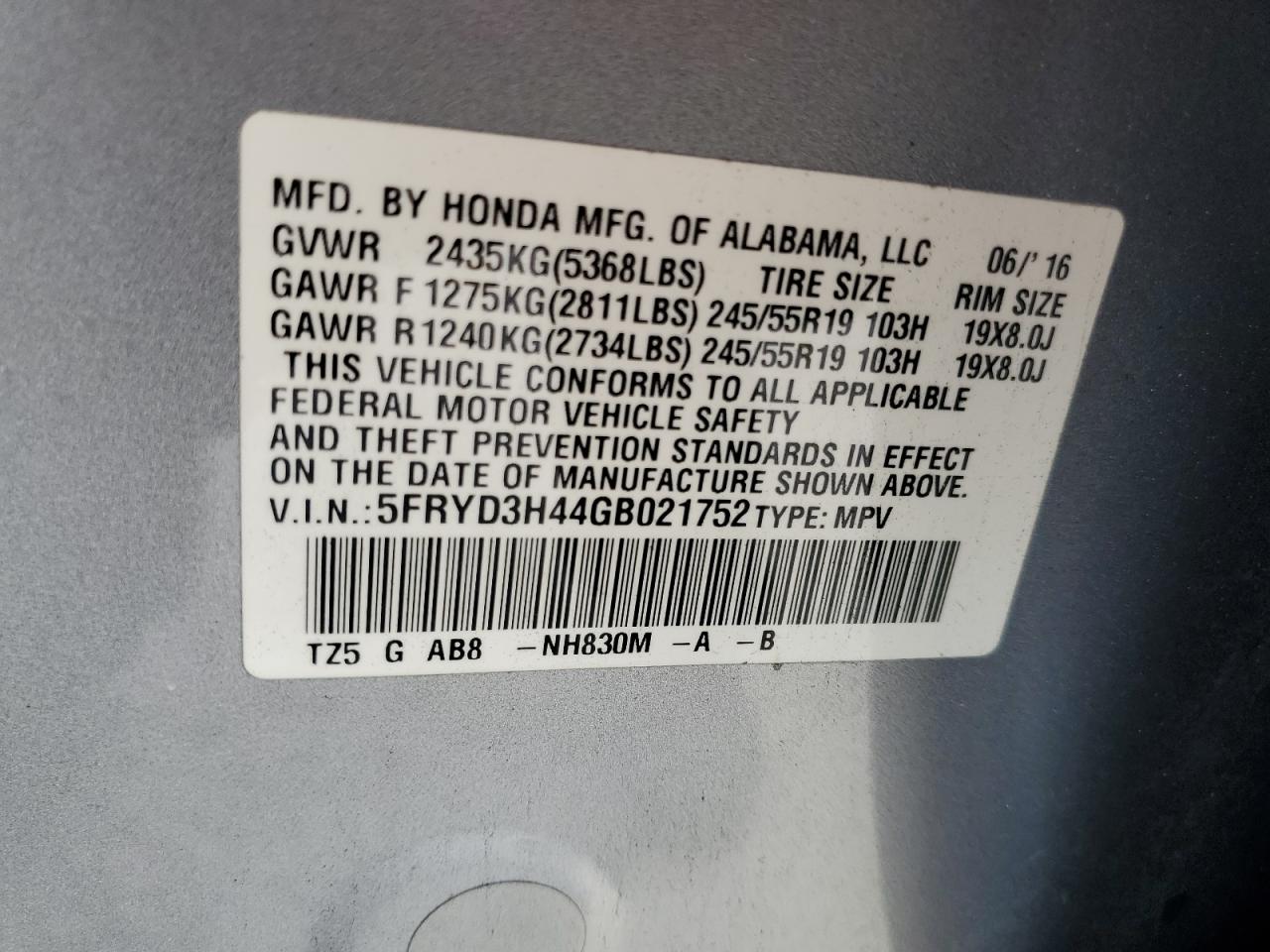 5FRYD3H44GB021752 2016 Acura Mdx Technology