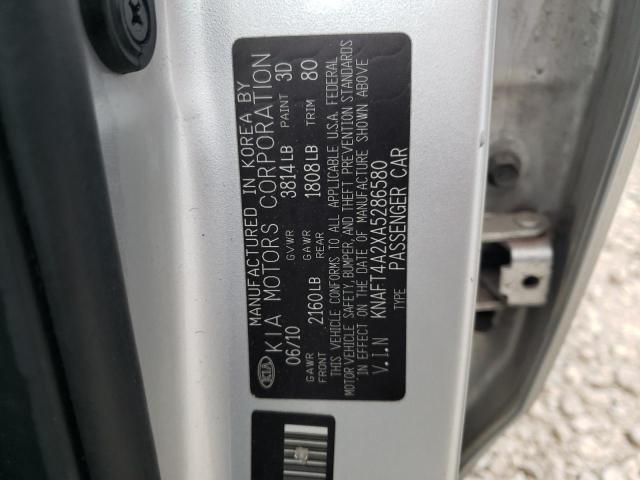2010 Kia Forte Lx VIN: KNAFT4A2XA5286580 Lot: 57152564