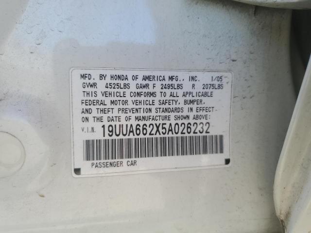 2005 Acura Tl VIN: 19UUA662X5A026232 Lot: 57726234
