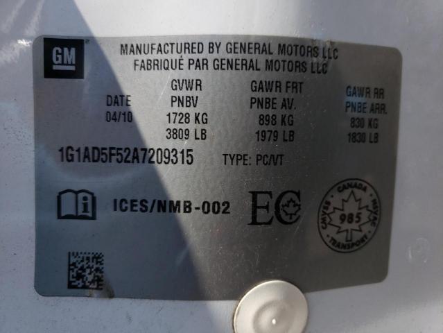 2010 Chevrolet Cobalt 1Lt VIN: 1G1AD5F52A7209315 Lot: 59778344