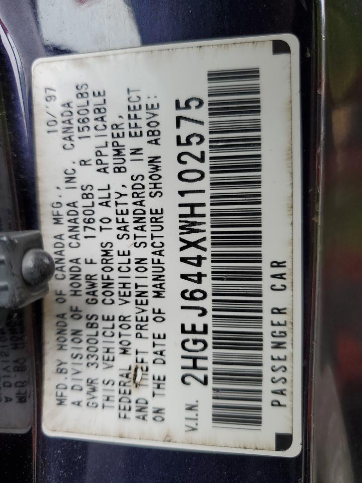 2HGEJ644XWH102575 1998 Honda Civic Dx