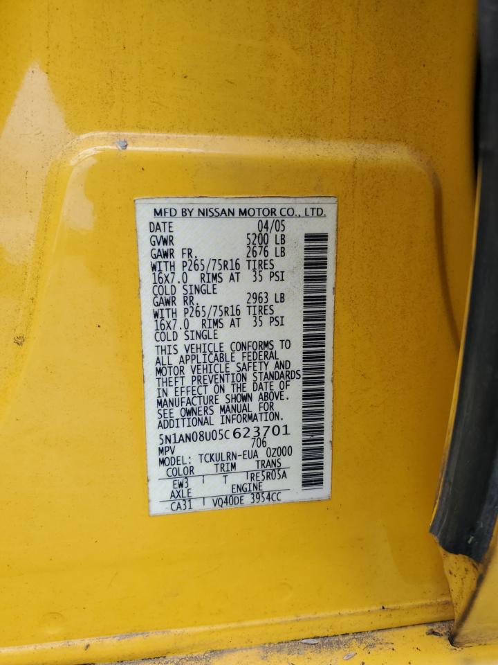 5N1AN08U05C623701 2005 Nissan Xterra Off Road