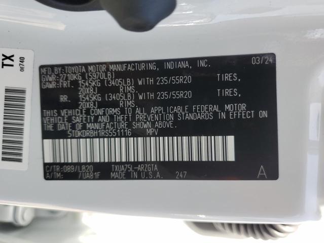 VIN 5TDKDRBH1RS551116 2024 Toyota Highlander, LE no.14