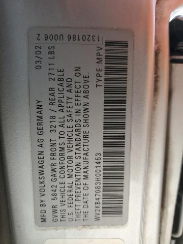 2003 Volkswagen Eurovan Gls VIN: WV2KB47083H001453 Lot: 56891134