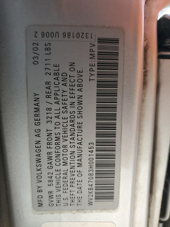 WV2KB47083H001453 2003 Volkswagen Eurovan Gls