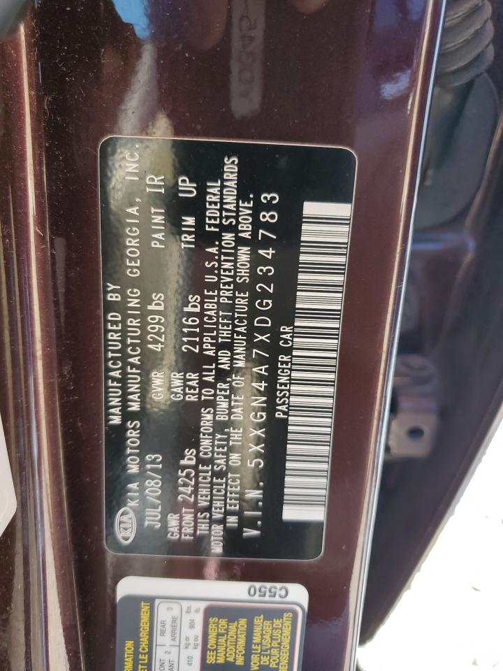 5XXGN4A7XDG234783 2013 Kia Optima Ex