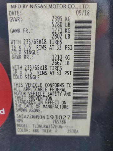 2018 Nissan Murano S VIN: 5N1AZ2MH9JN193027 Lot: 59072894