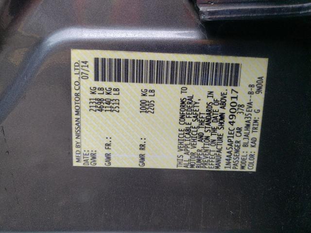 2014 Nissan Maxima S VIN: 1N4AA5AP1EC490017 Lot: 60832914