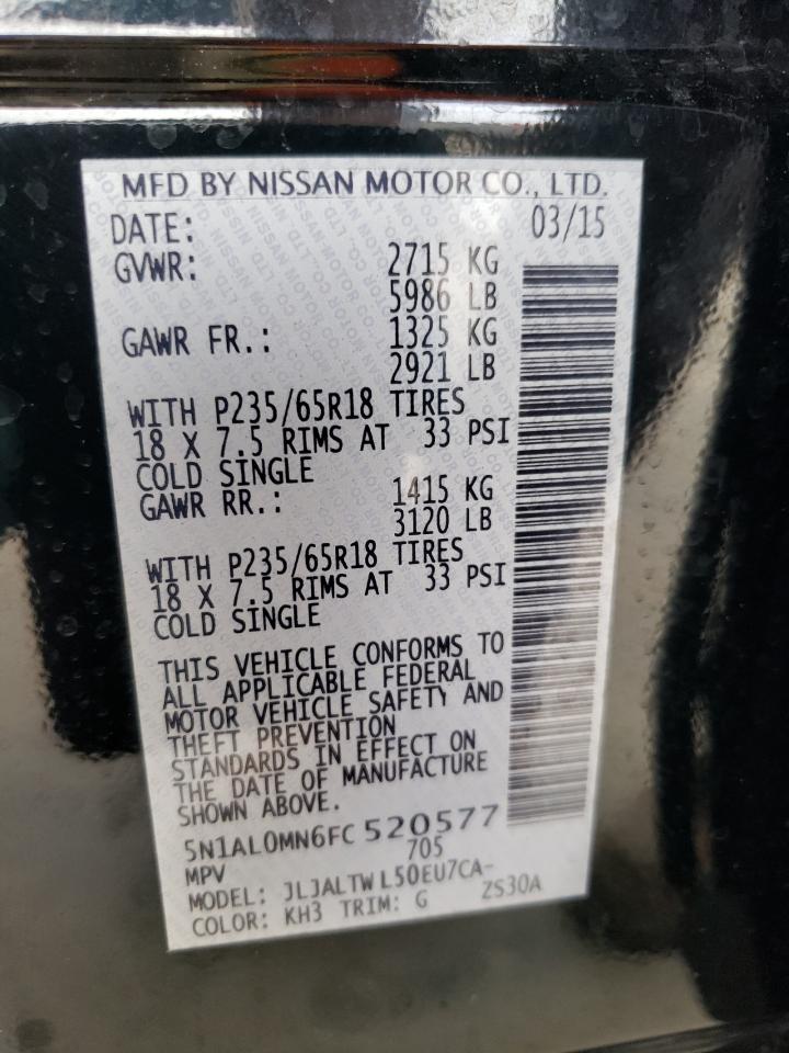 5N1AL0MN6FC520577 2015 Infiniti Qx60