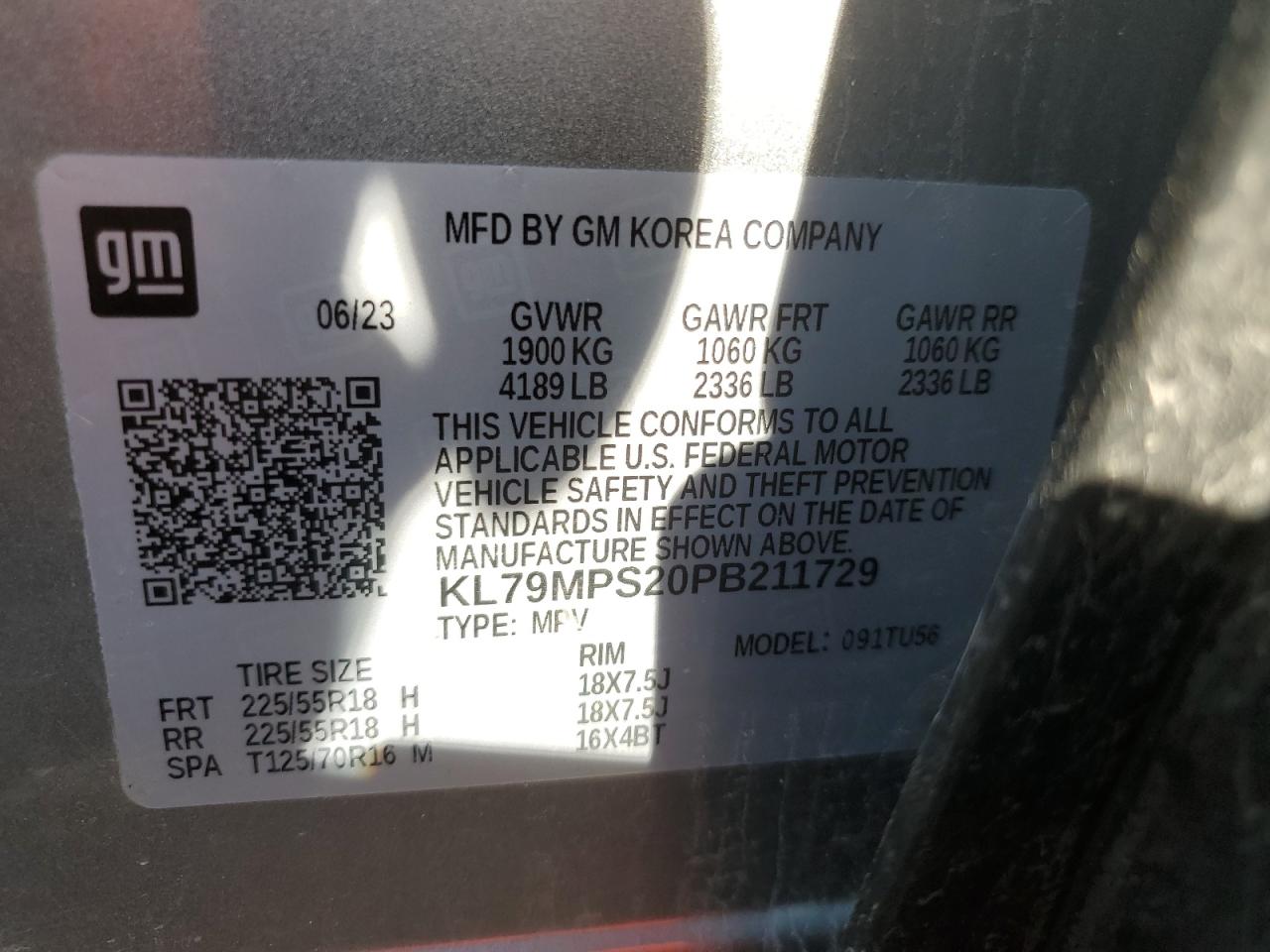 KL79MPS20PB211729 2023 Chevrolet Trailblazer Lt