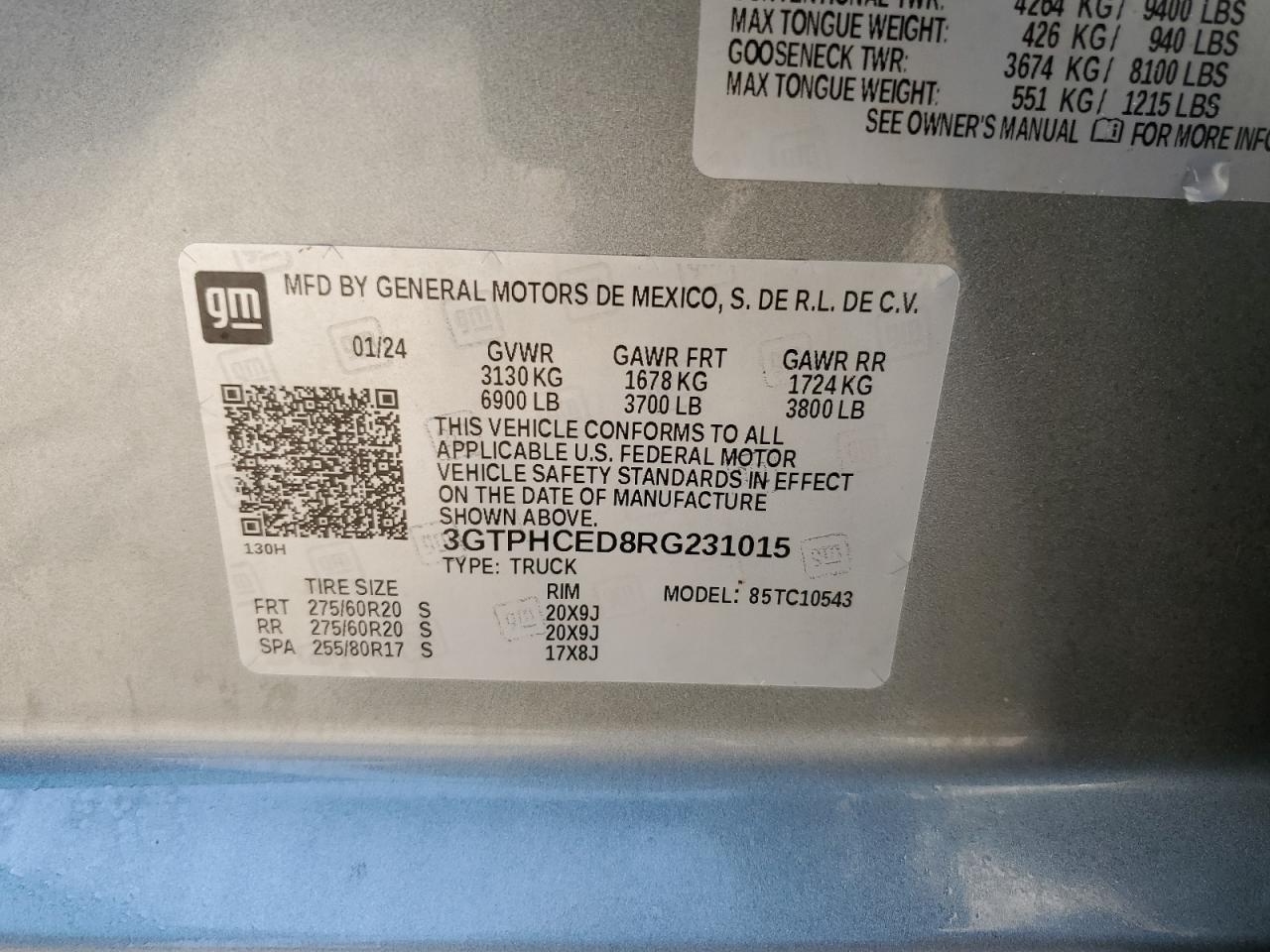 3GTPHCED8RG231015 2024 GMC Sierra C1500 Elevation
