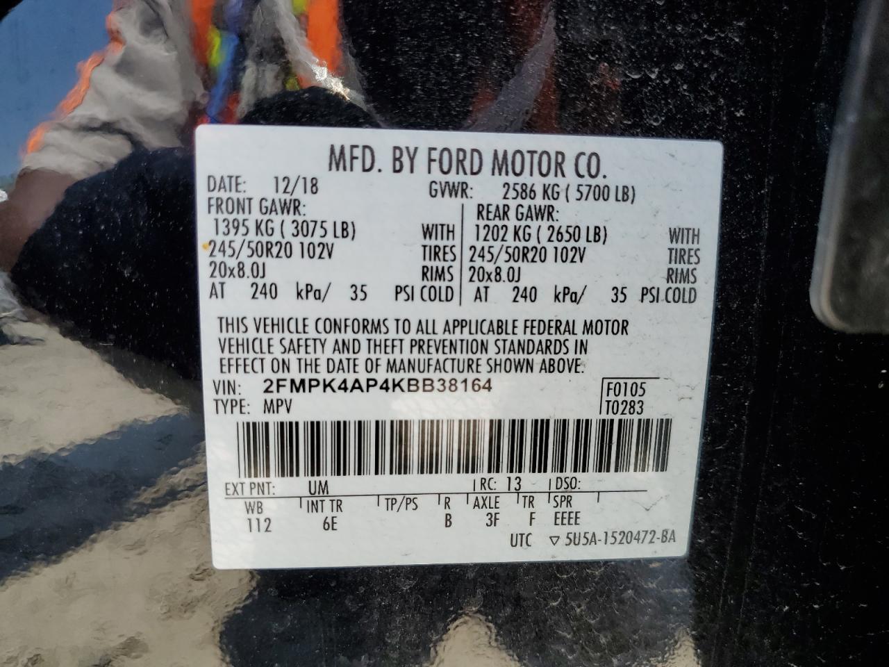 2FMPK4AP4KBB38164 2019 Ford Edge St
