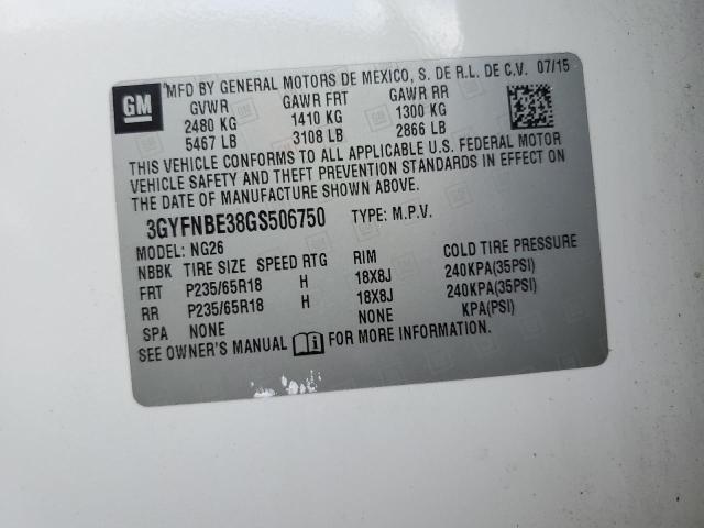 2016 Cadillac Srx Luxury Collection VIN: 3GYFNBE38GS506750 Lot: 60441104