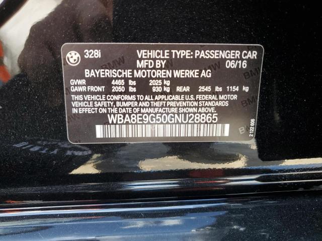 2016 BMW 328 I Sulev VIN: WBA8E9G50GNU28865 Lot: 60377974