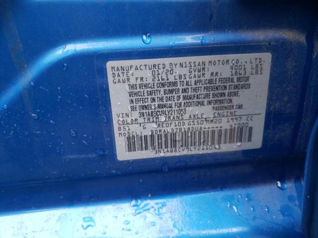 2020 Nissan Sentra Sv VIN: 3N1AB8CV9LY211053 Lot: 60547854