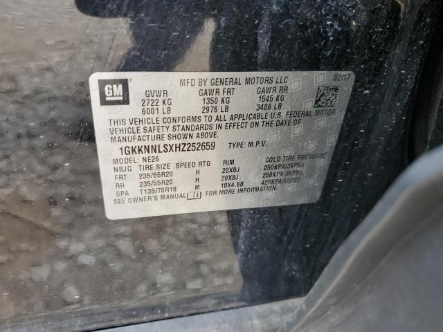 2017 GMC Acadia Slt-2 VIN: 1GKKNNLSXHZ252659 Lot: 59249254