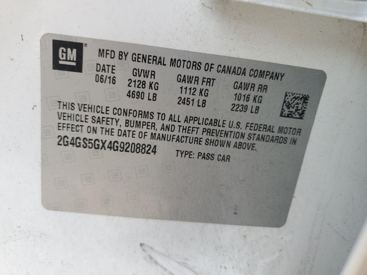 2G4GS5GX4G9208824 2016 Buick Regal Premium