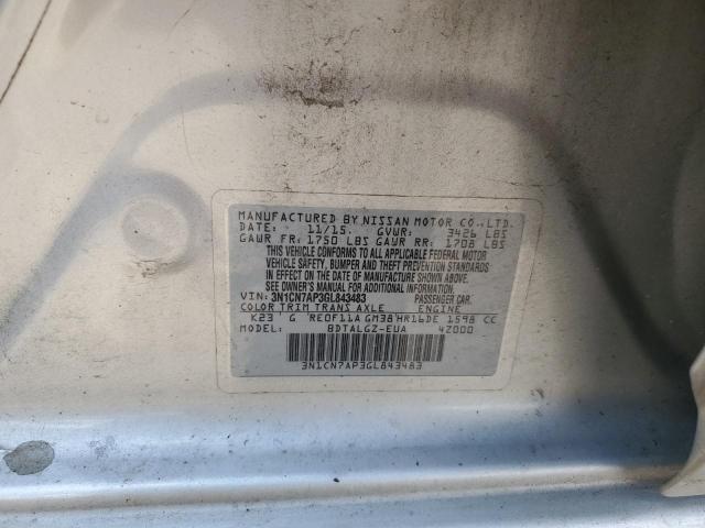 2016 NISSAN VERSA S - 3N1CN7AP3GL843483