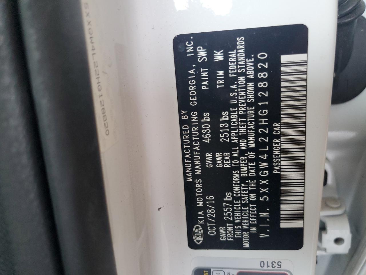 5XXGW4L22HG128820 2017 Kia Optima Sx