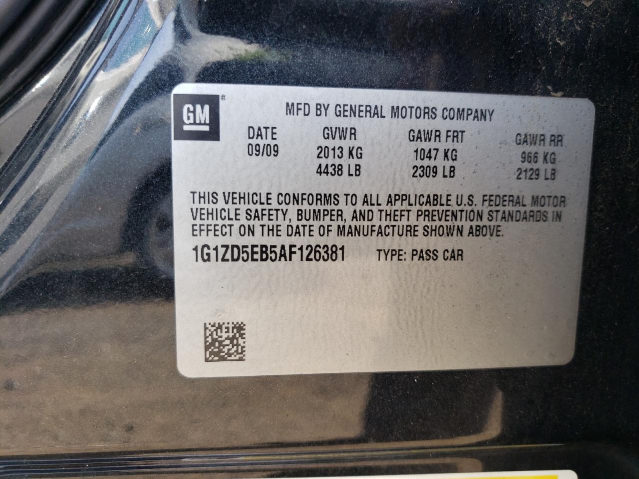 1G1ZD5EB5AF126381 2010 Chevrolet Malibu 2Lt