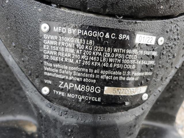 2022 PIAGGIO LIBERTY 15 ZAPM898G5N7003313