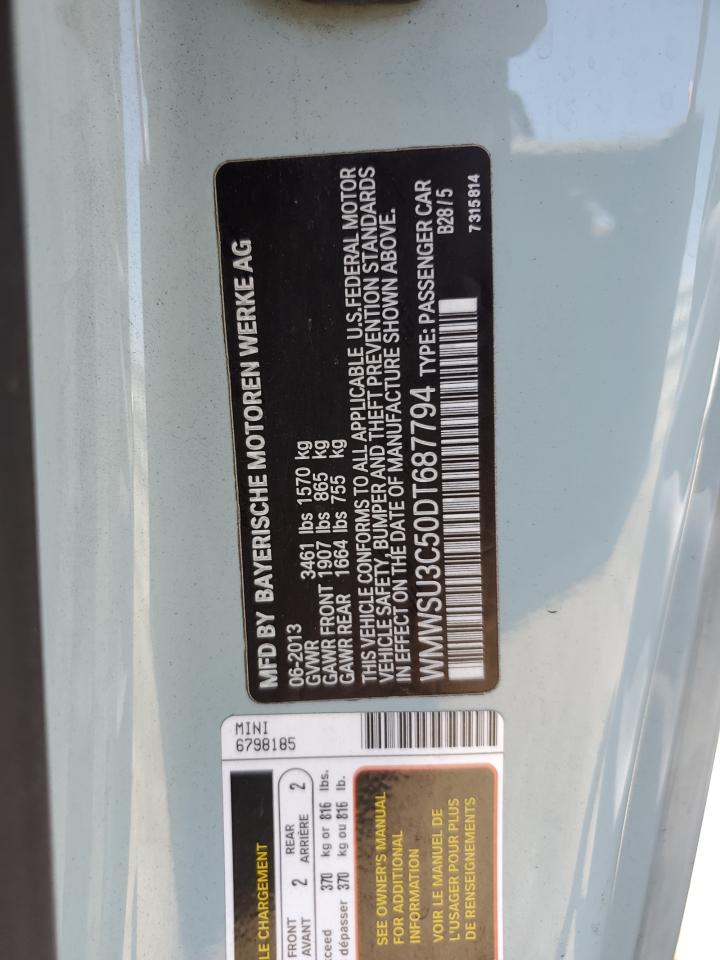 WMWSU3C50DT687794 2013 Mini Cooper