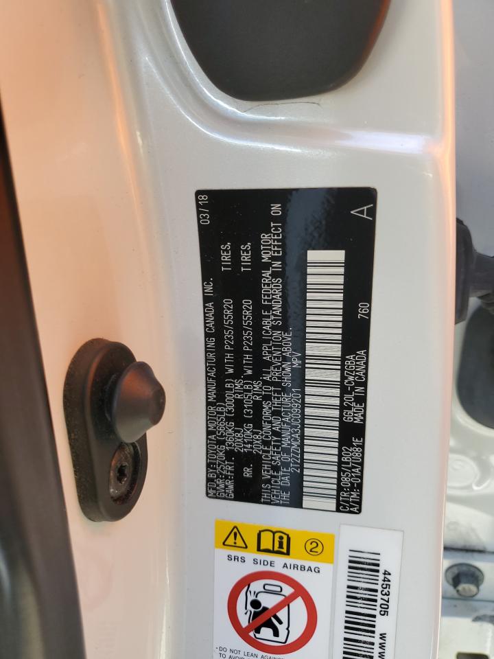 2T2ZZMCA3JC099201 2018 Lexus Rx 350 Base