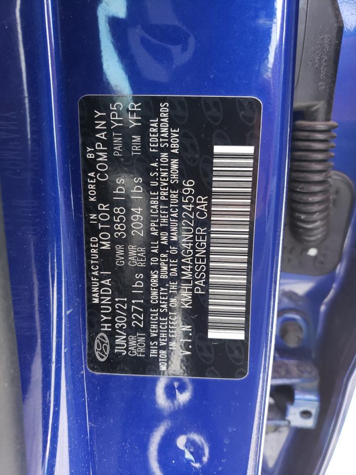 KMHLM4AG4NU224596 2022 Hyundai Elantra Sel