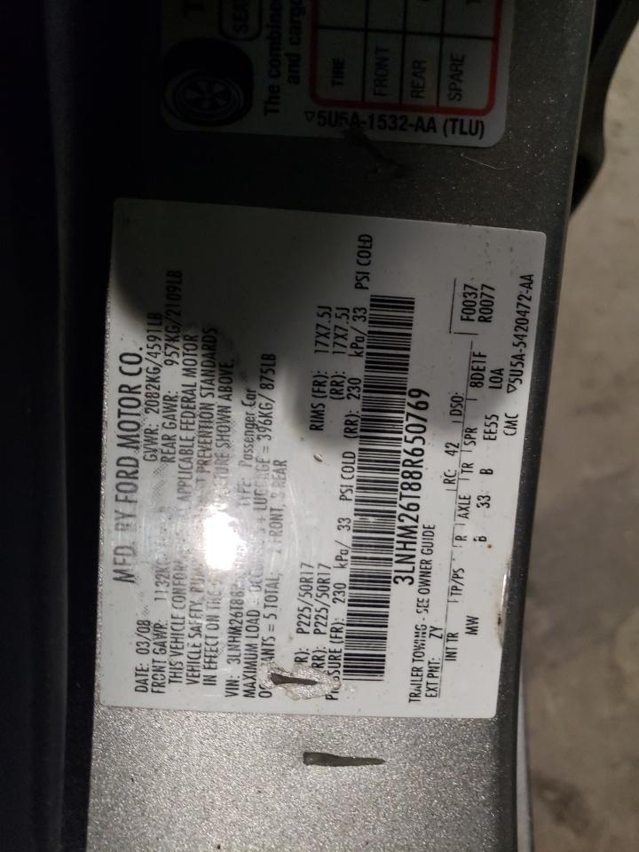 3LNHM26T88R650769 2008 Lincoln Mkz