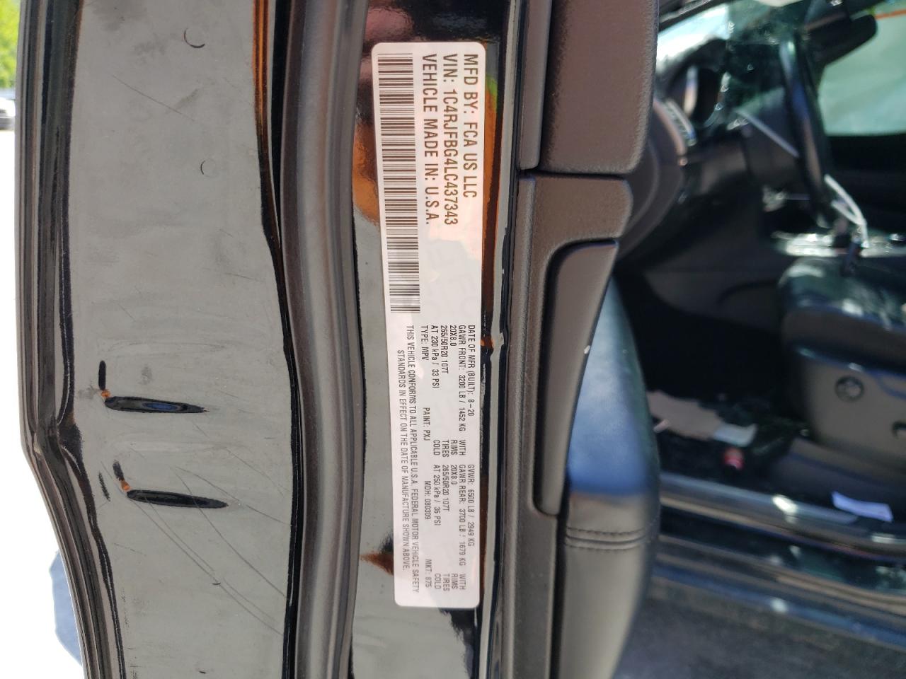 1C4RJFBG4LC437343 2020 Jeep Grand Cherokee Limited