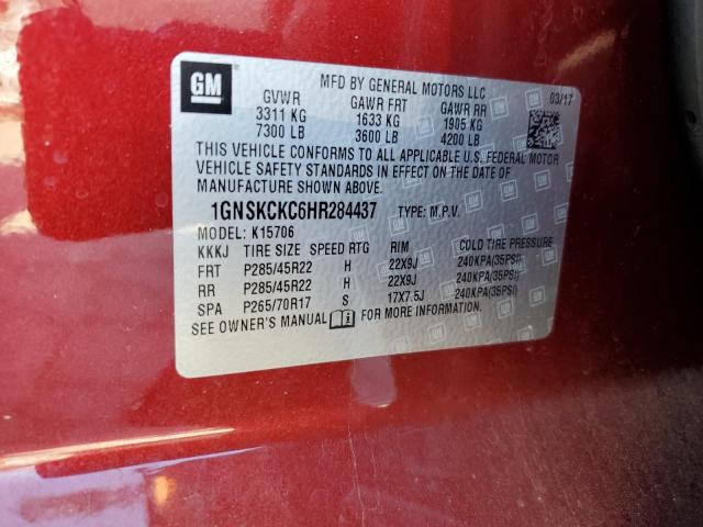 2017 CHEVROLET TAHOE K150 1GNSKCKC6HR284437
