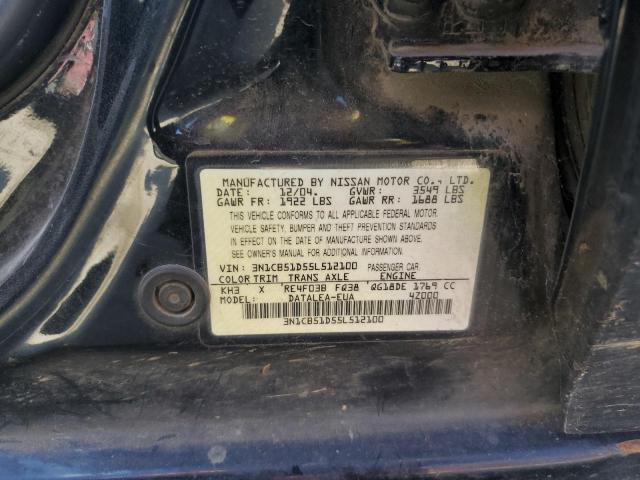 2005 Nissan Sentra 1.8 VIN: 3N1CB51D55L512100 Lot: 57140954