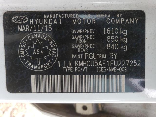 2015 Hyundai Accent Gls VIN: KMHCU5AE1FU227252 Lot: 60493574