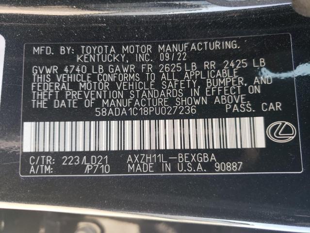 VIN 58ADA1C18PU027236 2023 Lexus ES, 300H Base no.12