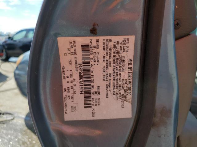 2007 Ford Taurus Sel VIN: 1FAFP56U07A116094 Lot: 58028724