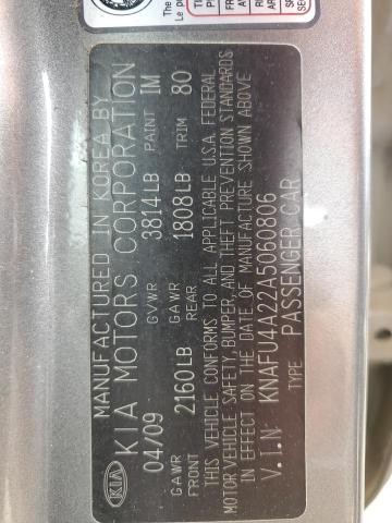 2010 Kia Forte Ex VIN: KNAFU4A22A5060806 Lot: 57759574