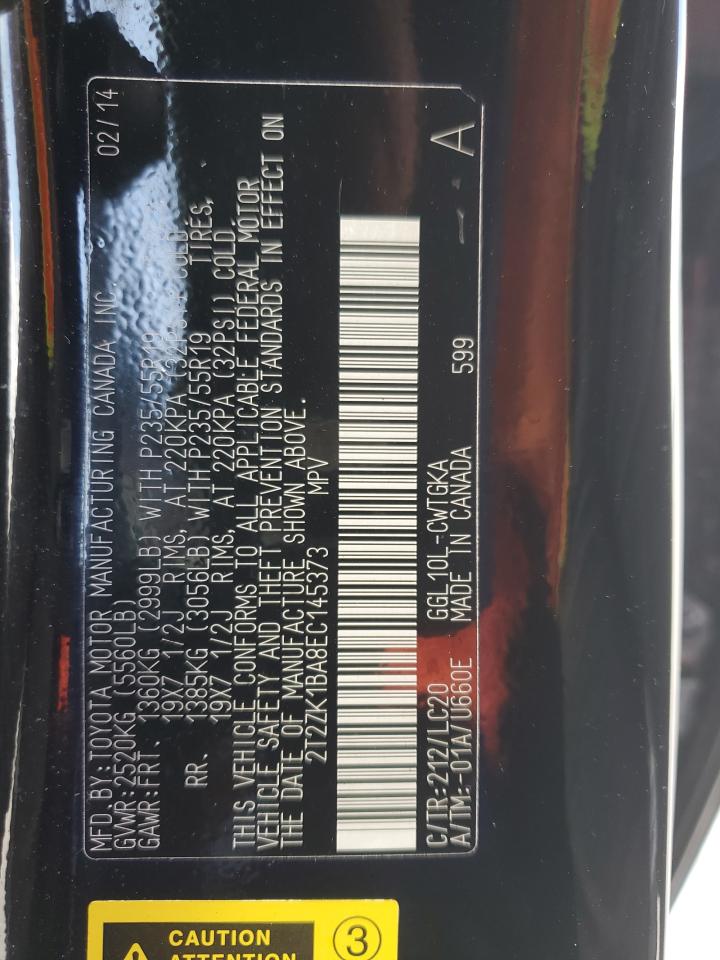 2T2ZK1BA8EC145373 2014 Lexus Rx 350